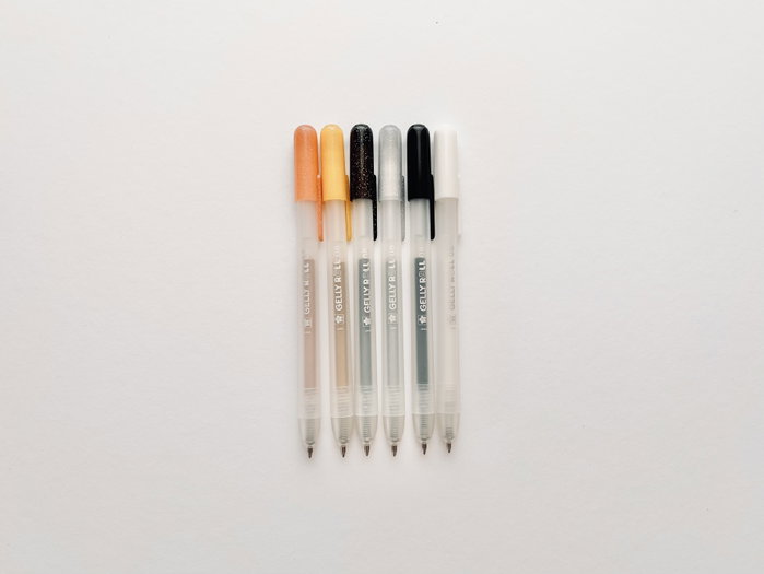 SAKURA Gelly Roll Estuche de 6 Bolígrafos Retráctiles de Tinta Gel en Colores Variados